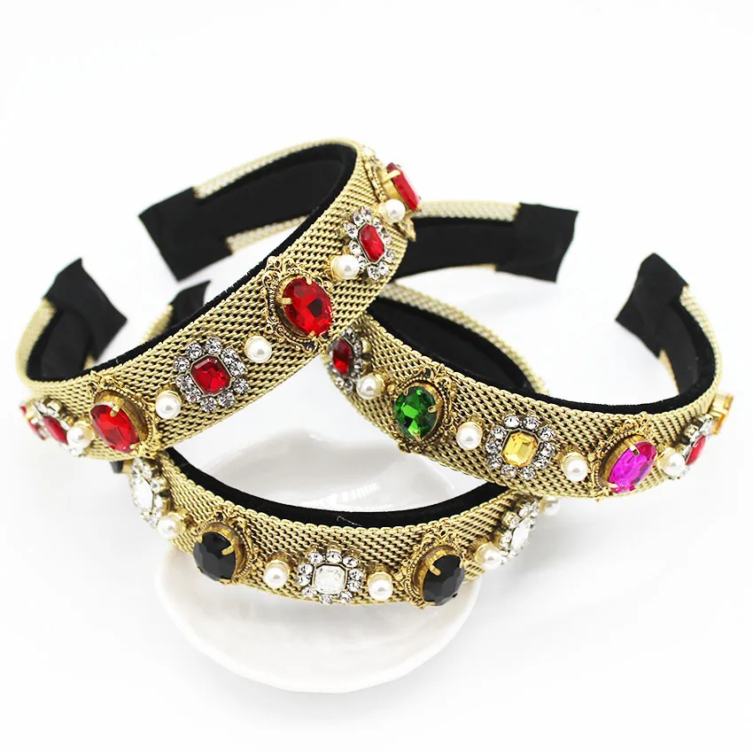 

Diamond Headband Festival Baroque Pearl Jewel Hair Accessories Crystal Head Band Rhinestone Hairband Vintage Hair Hair Band