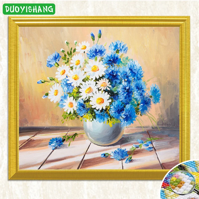 

DUOYISHANG 5D DIY Diamond Painting Daisy Flowers Full Square Diamond Embroidery Rhinestones Mosaic Painting Cross Stitch Kits