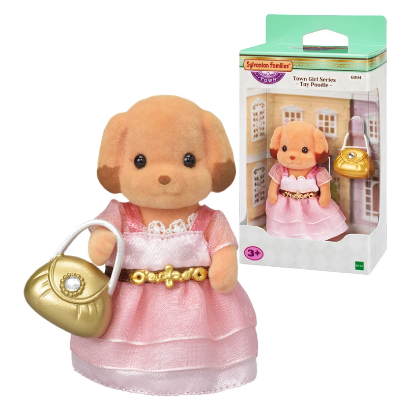 Sylvanian Families пушистый животных кукольный домик рисунок Пудель Собака сестра/Мама w/сумка для девочек Дети подарок#6004