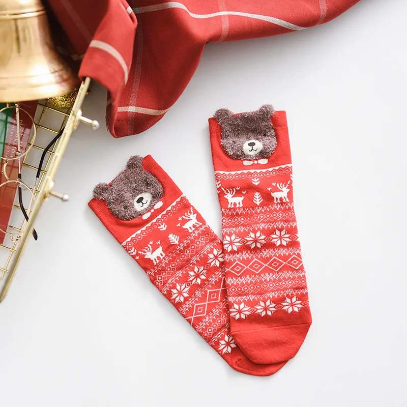 Носки женские х/б в красную полоску|socks ladies|cartoon sockssocks rabbit |