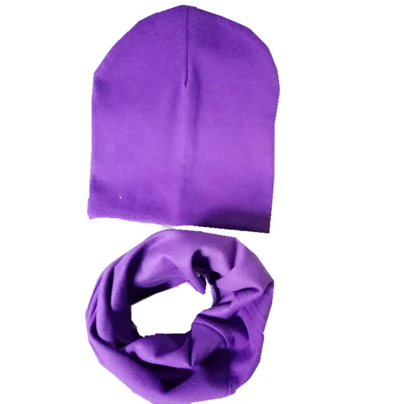 

new cotton thin spring autumn baby kids wear cap scarf sets boys girls star print cartoon collar hats children beanies suits