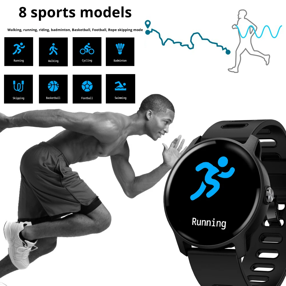 S08 Смарт-часы спортивные Шагомер Смарт-часы IP68 Водонепроницаемый фитнес-трекер монитор сердечного ритма модные часы умные часы