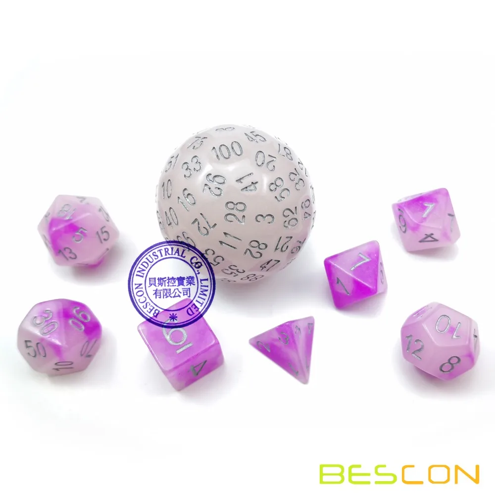 Bescon Glow in Dark Polyhedral Dice 100 Sides, Luminous D100 die, 100 Sided Cube, D100 Game Dice, Glowing 100-Sided Cube 5