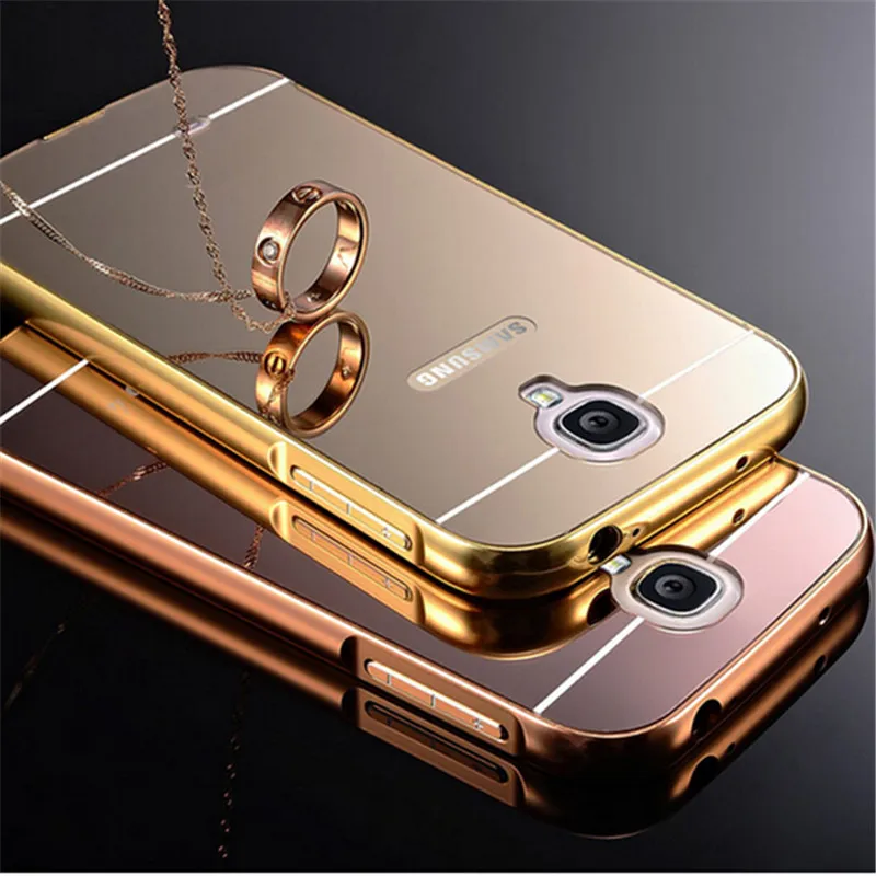 Pour Samsung S4 étui Bling luxe miroir en aluminium couverture arrière étui pour Samsung Galaxy S4 SIV i9500 métal placage cadre téléphone sacs | AliExpress