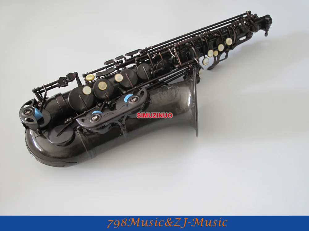 Новый Античная бронза Eb Alto саксофоны ушка в виде ракушки ключ Высокая F # sax Новый