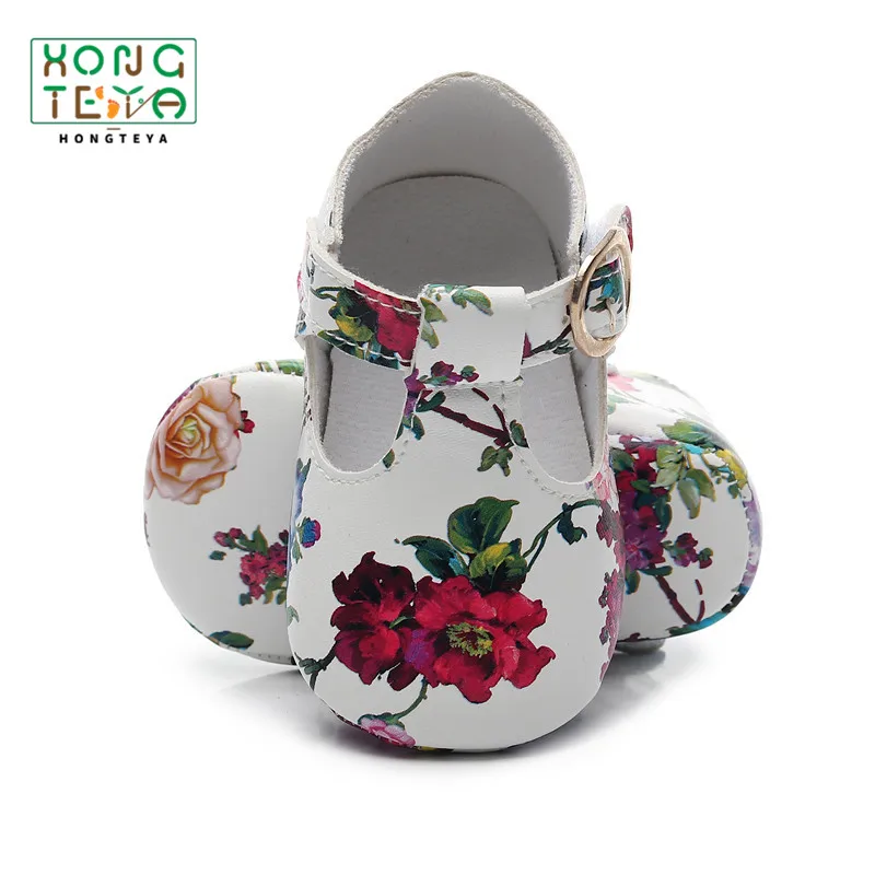PU-leather-Soft-Sole-Baby-Girls-Shoes-T-bar-Fower-Print-Infants-Toddler-Baby-Boy-Shoes