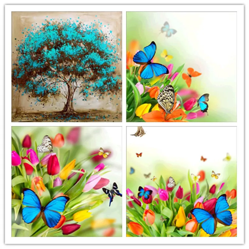 

5D DIY Diamond Painting Cross Embroidery Butterfly Crystal Sewing Circle Diamond Embroidery Painting Mosaic Decoration