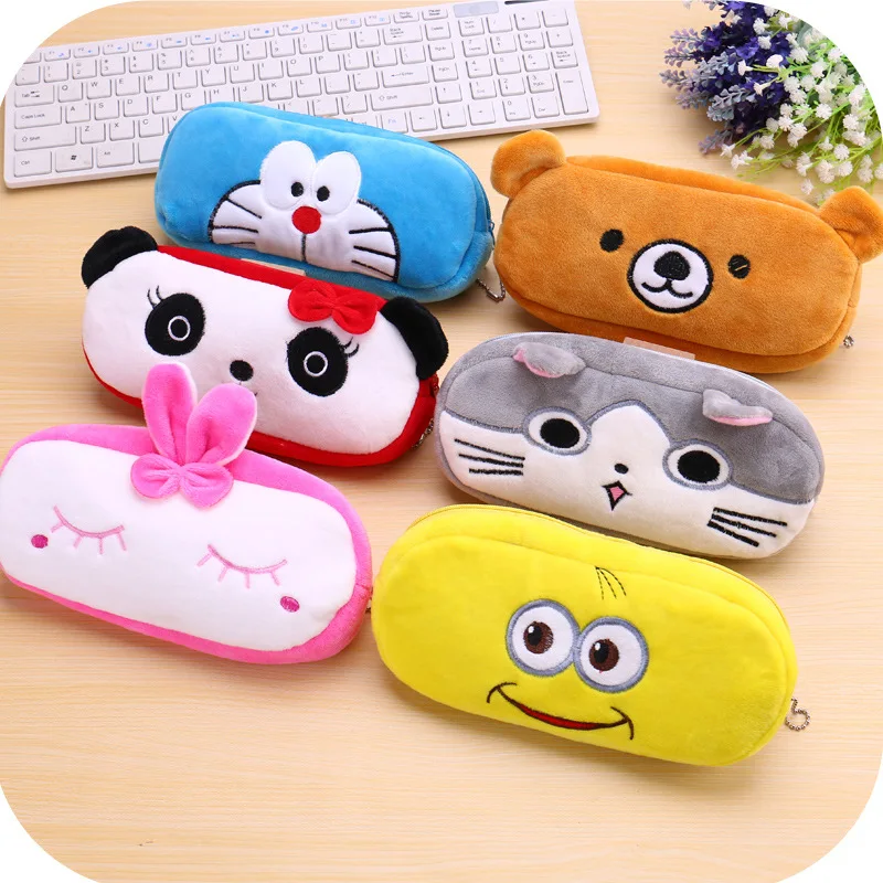 Plush Wallet Best Selling Cartoon Animal Large Capacity Pencil Bag Student Stationery Box Storage Bag Plush 1