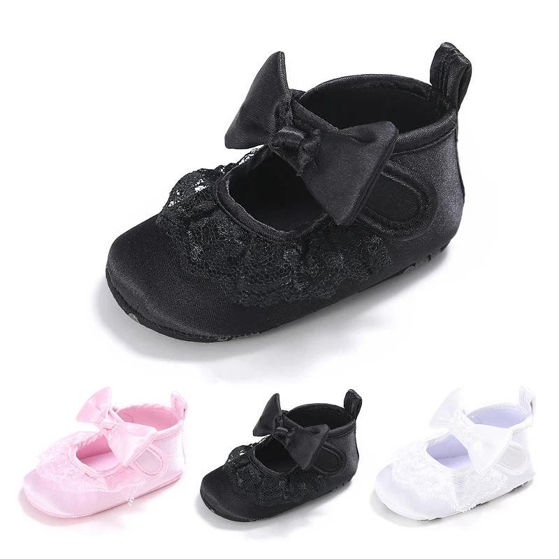 Non slip 0 1 year old cute lace princess baby girl shoes soft bottom