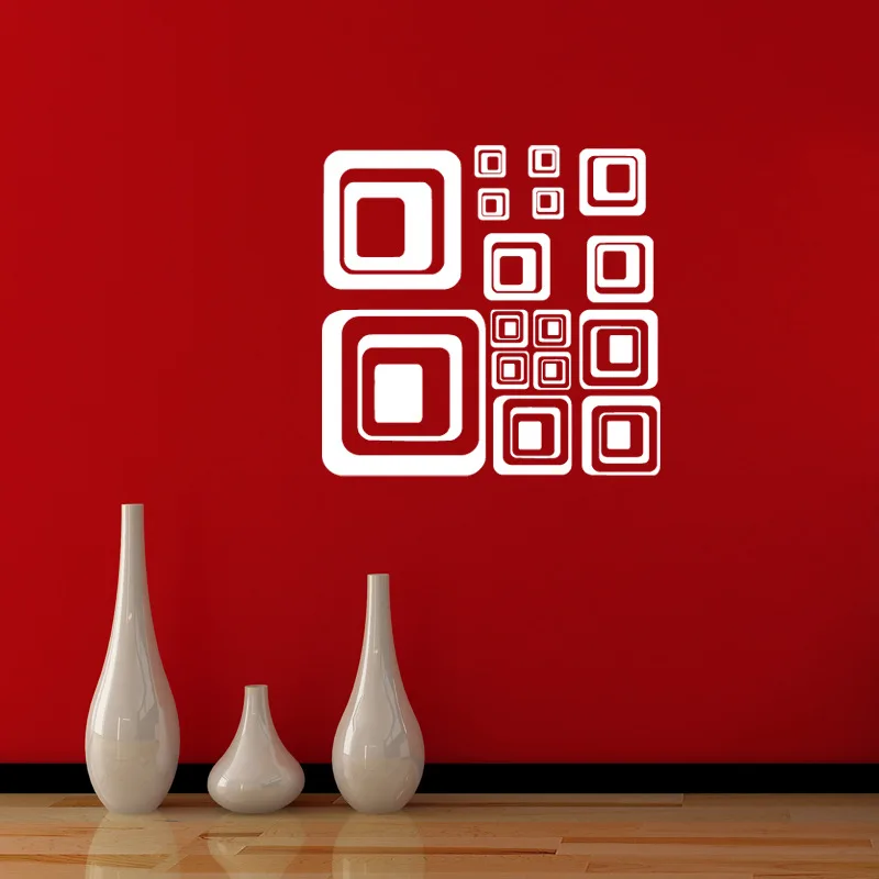 Geometry Square Wall Stickers Home Decor High Quality Vinyl Wall Decals