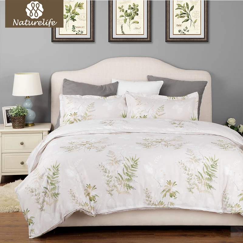 Birdie Blossom Floral Birds Double Duvet Cover Set Reversible Grey