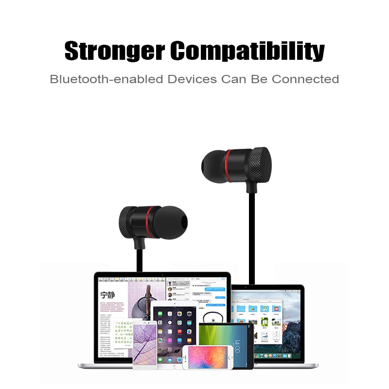 Беспроводные наушники M & J F05 с Bluetooth металлические спортивные защитой от пота