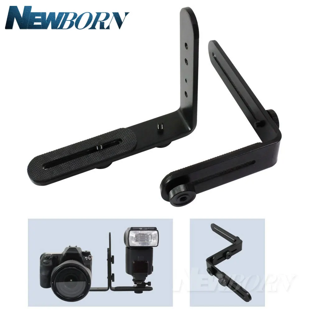 3-in-1 Dual Hot Shoe Flash Bracket,Lamp Mount Holder For