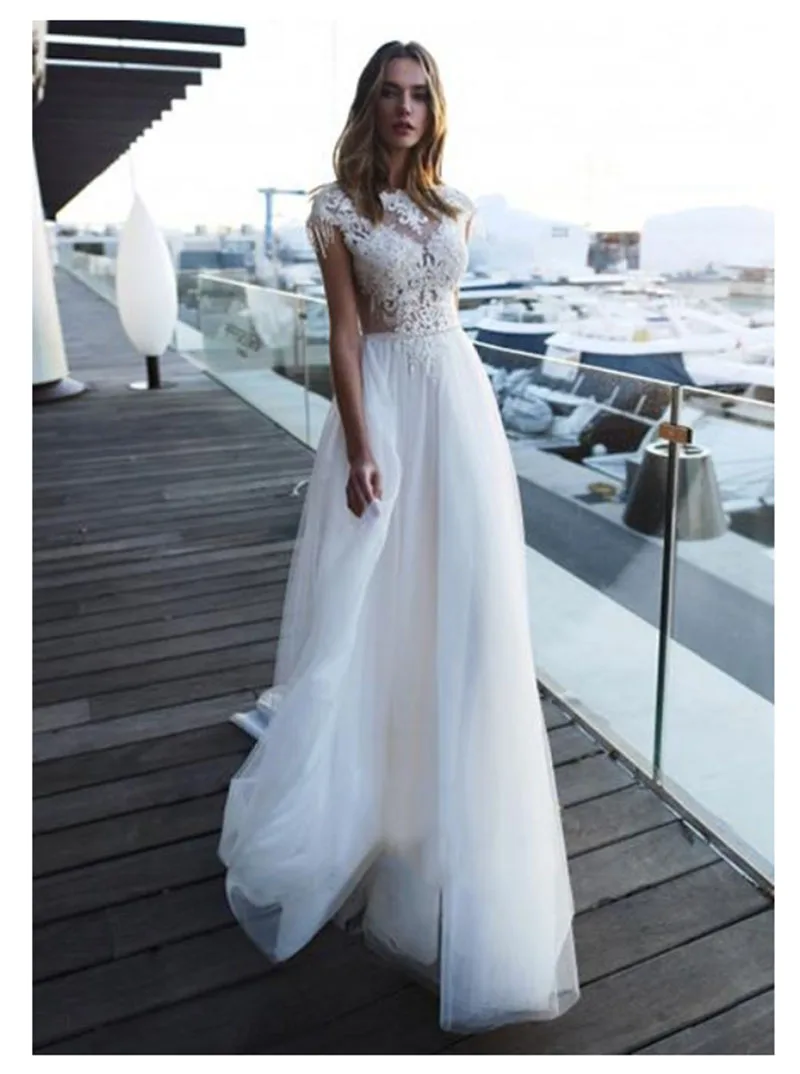 LORIE Strand Trouwjurk 2019 Backless Floor Lengte Wit Ivoor Lace Top Bruidsjurk Trein Bruidsjurken LORIE Strand Trouwjurk 2019 Backless Floor Lengte Wit Ivoor Lace Top Bruidsjurk Trein Bruidsjurken