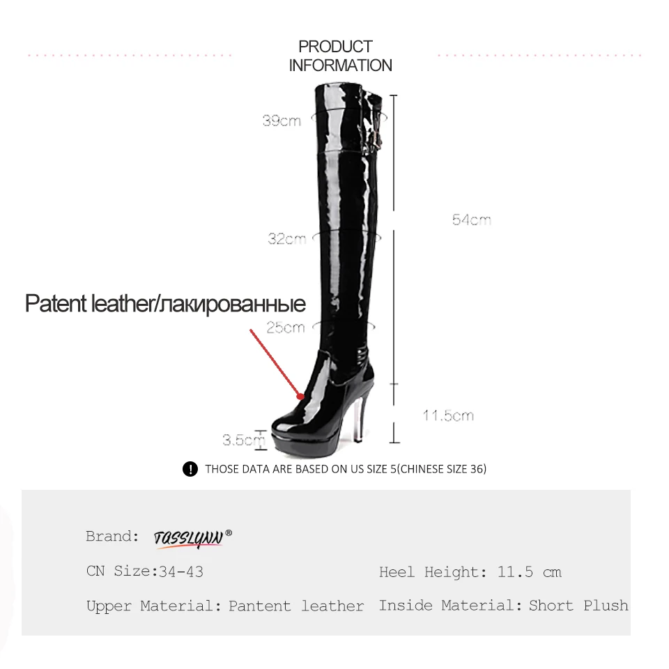 TASSLYNN 2019 Для женщин сапоги круглый носок Осенне-зимние ботинки на высоком каблуке сапоги выше колена на платформе элегантные женские