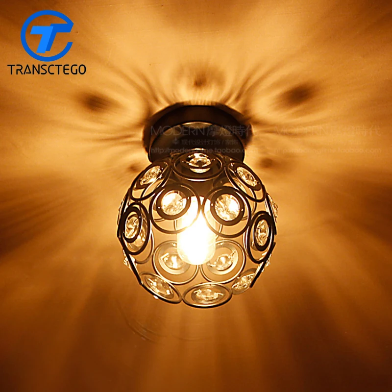 

ceiling lights lamparas de techo American lamp Iron avize Corridor Balcony luminaria home lighting restaurant ceiling crystal