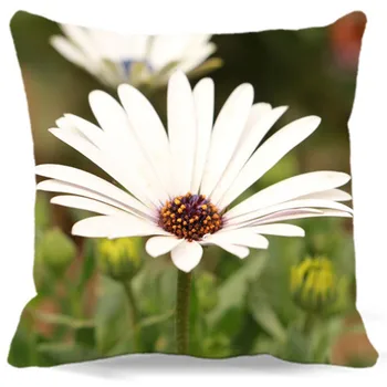 

White yellow Peony flowers Square Cushion cover Cotton polyester bedroom/chair/car/sofa seat 16 18 20 inches 9 style