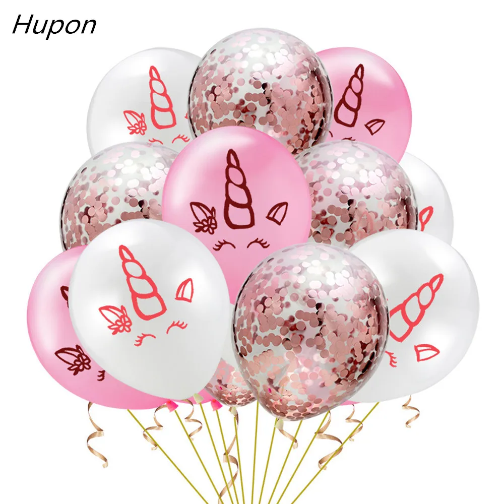 

15pcs Unicorn Latex Balloons Rose Gold Confetti Baloon Inflatable Air Balls Globos Birthday Party Decorations Kids 12inch Ballon