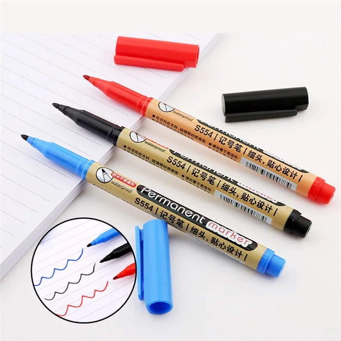 Deli Fast Dry Permanent Oil Marker Pens For Tires CD Fabric Waterproof Drawing Signature Greeting Card Calligraphy Graffiti Pen  (22)