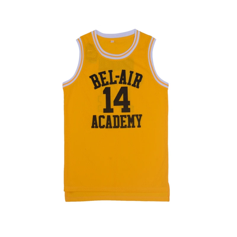 Iverson Basketball Jerseys Will Smith #14 #25 Bel Air Academy Basketball Jersey Stitched Sewn-Yellow Sport Jersey Basketball