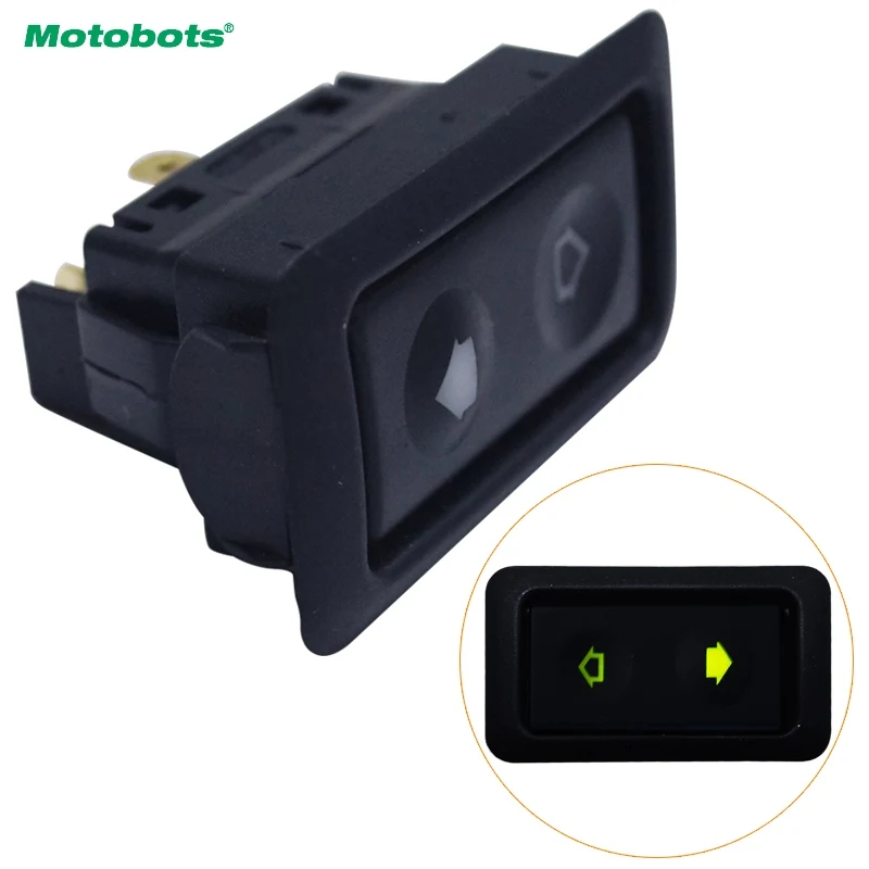 

MOTOBOTS 10-30A Electric Power Window Switch Button For All Autos with Green LED Light Car Button Switch #HQ1005