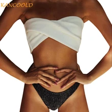 KANCOOLD одежда женский черный белый купальный комплект Женский Летний Пляжный без бретелек сексуальный обтягивающий костюм из двух предметов Купальник для девочек