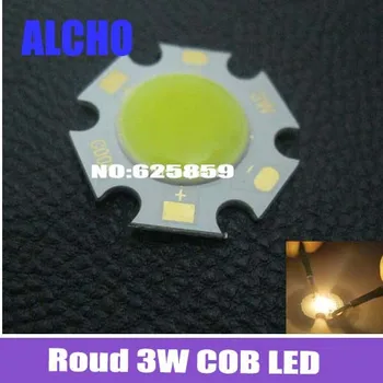 

Free shipping 10pcs Roud 3W COB LED lamp light bulb 9V -11V Warm white color 3000K for DIY