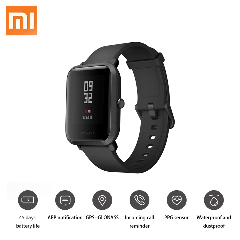 

Original Xiaomi Amazfit Huami Smart Watch Youth Edition English Version Bip Lite IP68 GPS Heart Rate Mi Smartwatch