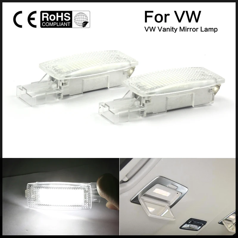 2pcs car LED vanity mirror visor light fit For VW Golf PASSAT TIGUAN