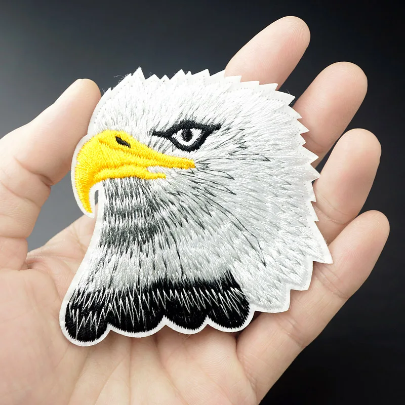 

Eagle Size:7.5x7.8cm Patch for Clothing Iron on Embroidered Sew Applique Cute Fabric Badge DIY Apparel Accessories