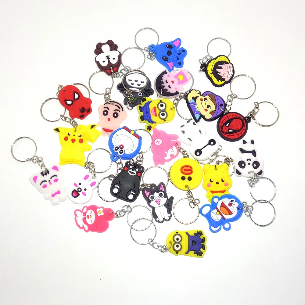 wholesale 50PCS mini size PVC Cartoon Key Chain Ring Children gift
