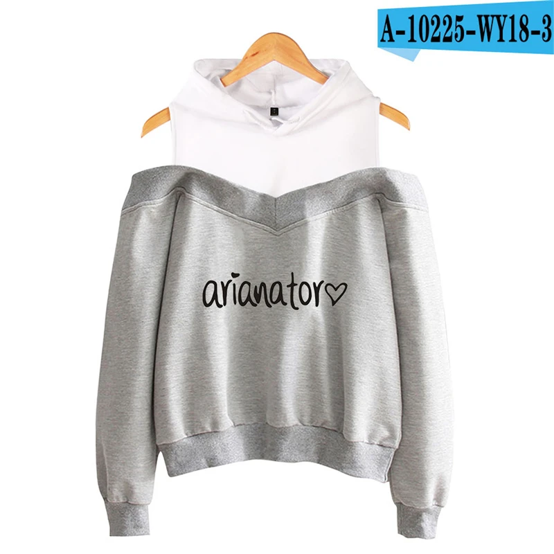 Ariana Grande Off Shoulder Hoodie American Singer Hooded Moletom Unisex Ariana Grande Clothes Long Sleeve Hoodies Women Kpop Ariana Grande Off Shoulder Hoodie American Singer Hooded Moletom Unisex Ariana Grande Clothes Long Sleeve Hoodies Women Kpop