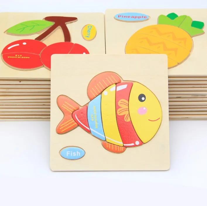 

Wooden children cartoon animal traffic three-dimensional puzzle baby puzzle power children's puzzle toy 1-2-3 years old