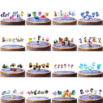 

24pcs Cupcake Toppers unicorn dinosaur pony happy birthday Cupcake Toppers with sticks Cupcake Toppers Baby Shower party decor