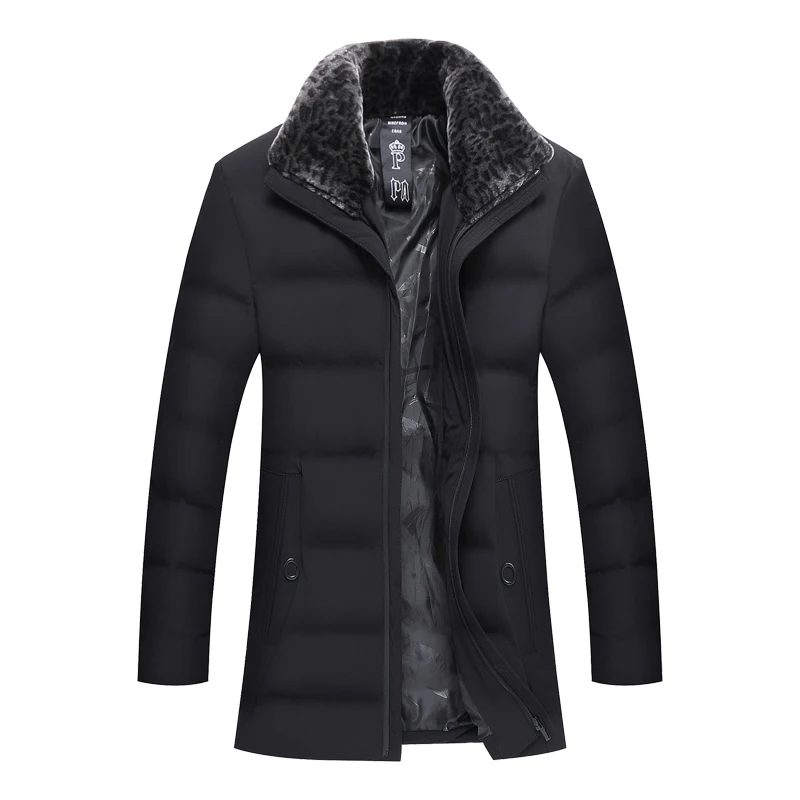 

new Mens Winter Jacket Fur Collar New Design Mens Parkas Thick Warm Outwear Casual Jacket Free shipping Cotton Parkas Male Coat