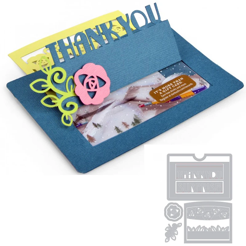 

Pop Up Thank You Card Making with Rose Metal Cutting Dies for DIY Scrapbooking Embossing Decorative Crafts Paper Cards New 2018