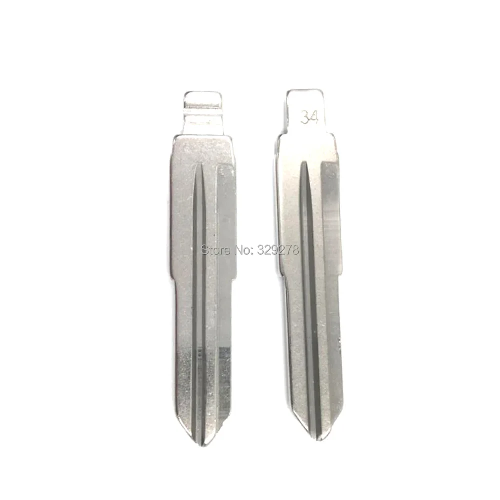 

10pcs/lot Metal Blank Uncut Flip KD Remote Key Blade Type #34 for Kia Rio Accent Key Blade NO. 34