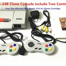 Для NES-108 консоли клон включает два контроллера, Бесплатный игровой картридж Ultimate Remix 154 в 1