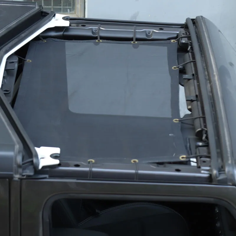 Black Car Top Sunshade Cover for Jeep Wrangler JL 2018 Roof Anti UV Sun Protection Mesh Net for Jeep JL Wrangler Accessories (24)