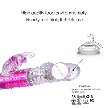 Telescopic Thrusting Rabbit Vibrator Ratation G Spot Clit Stimulator Dual Motor Waterproof Massager Intimate Sex Toys for Women 4