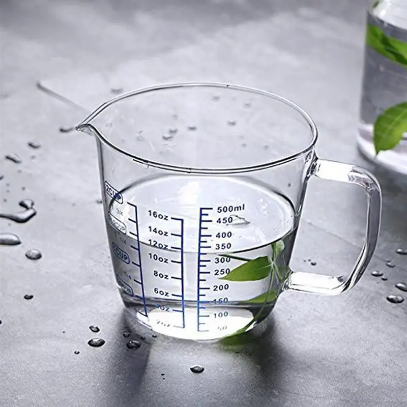 1 шт. прозрачный утолщенный термостойкий мерный стакан из боросиликатного стекла со шкалой детский молочный стакан для микроволновой печи мерный стакан