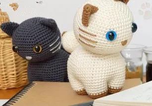 

crochet toys amigurumi rattle cat model number w3