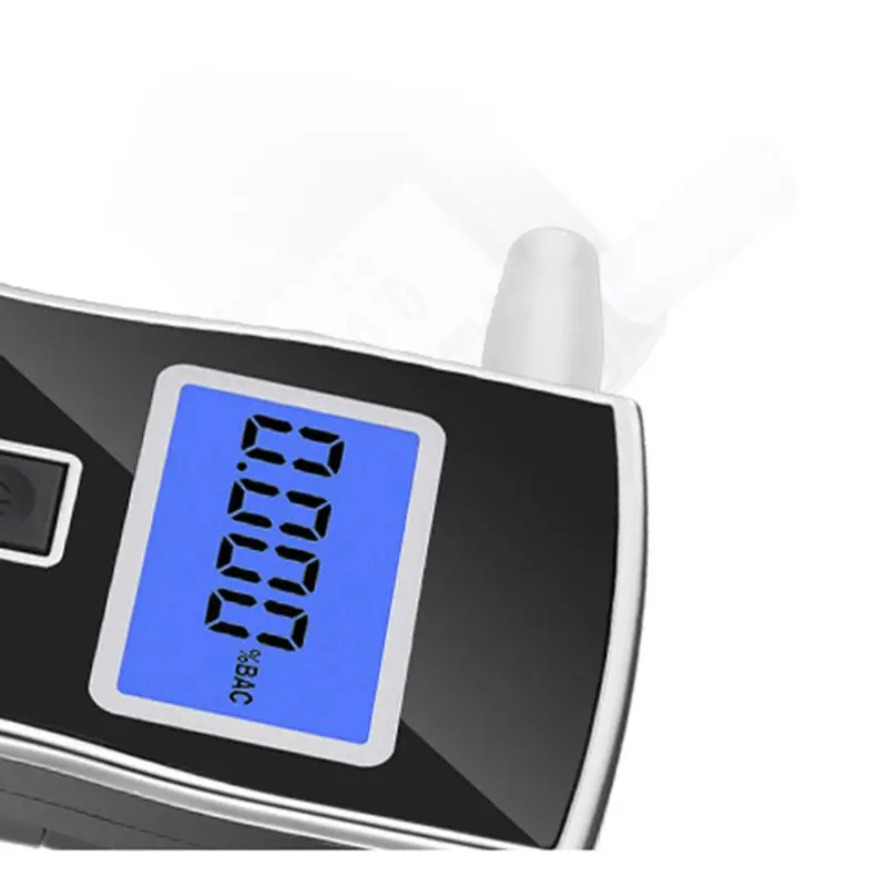 الكحول في الجسم المحمولة التنفس اختبار دقيقة شاشة ديجيتال LCD ضوء مريحة خفيفة الوزن المحمولة القيادة التبعي