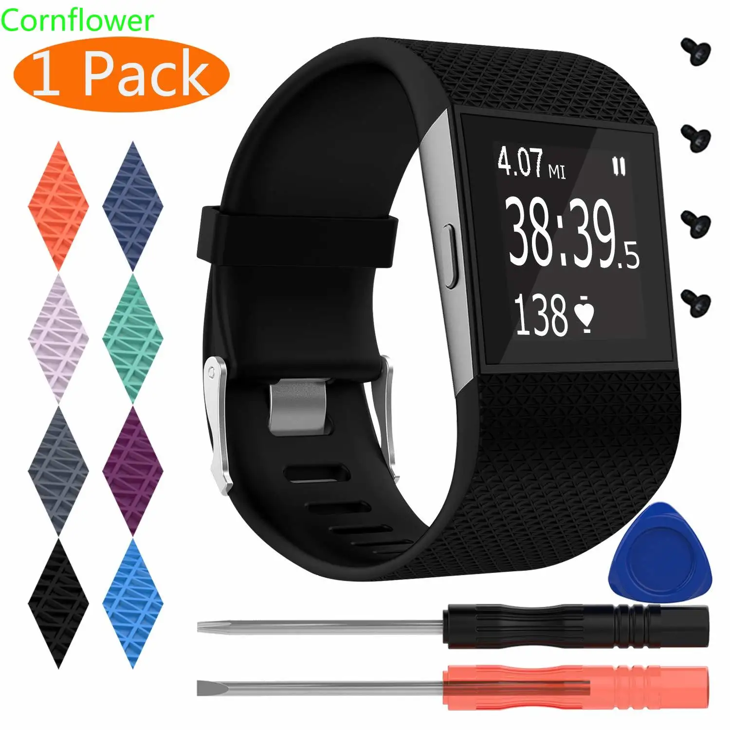 Силиконовый аксессуар сменный ремешок для Fitbit Surge с металлической пряжкой фитнес