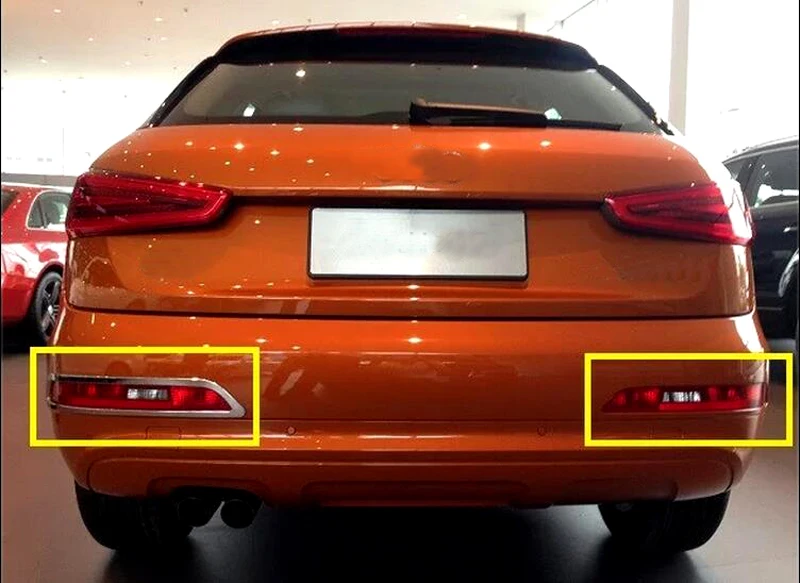

For Audi Q3 2012-2015 ABS Chrome Rear Fog Light Tail Fog Lamp Decoration Cover Trim 2pcs Car -styling