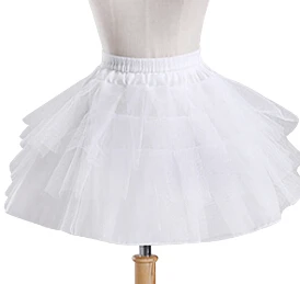 Детская юбочка для девочек; Vestido; бальное платье; кринолиновая юбка; Детские юбочки; Детские Кринолины; Нижняя юбка; свадебные аксессуары - Цвет: White