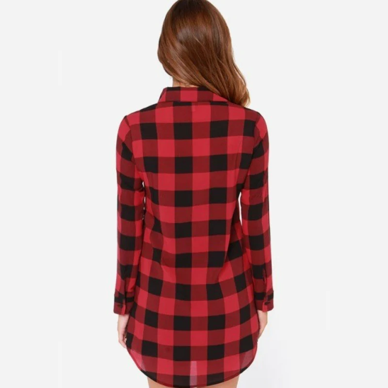 Autumn Long Sleeve Shirt/Blouse Loose Casual Button Shirts Lapel Neck Plaids Checks Shirts For Women Cage Female Free Shipping Autumn Long Sleeve Shirt/Blouse Loose Casual Button Shirts Lapel Neck Plaids Checks Shirts For Women Cage Female Free Shipping