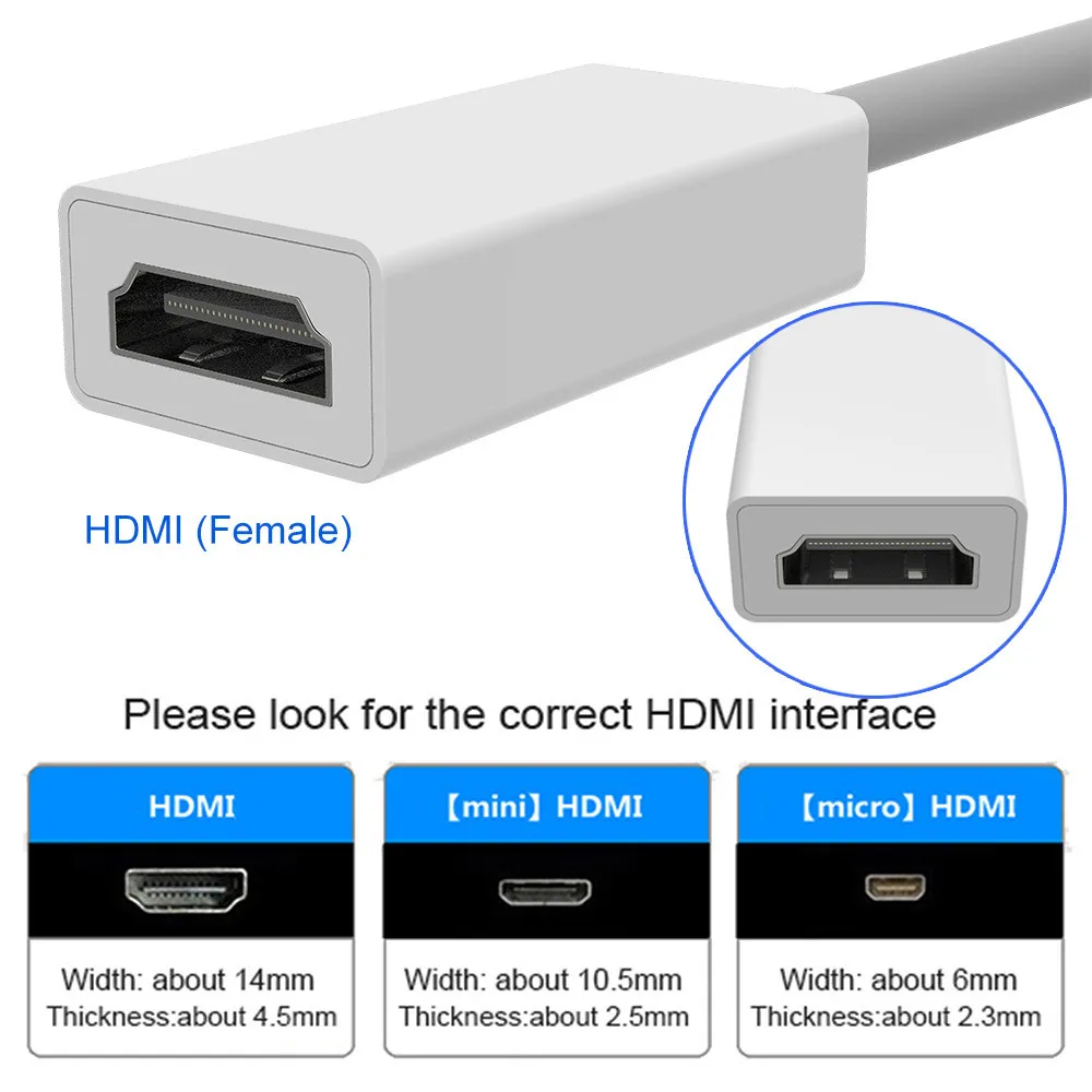 Robotsky Mini DVI Мужской к HDMI Женский Кабель монитор видео адаптер конвертер Kable Кабо шнур 1080P для Apple Mac Macbook