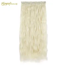 MapofBeauty 2" длинные кудрявые шиньоны Клип в одной части синтетические волосы для наращивания блонд 5 клипов термостойкие волосы для женщин