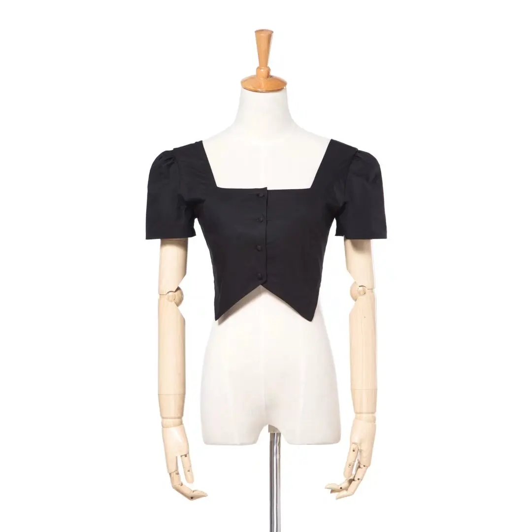 Футболка женская с коротким рукавом и квадратным воротником|women fashion tshirt|women tshirttop